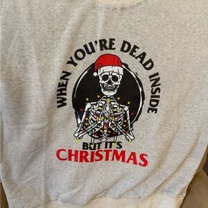 Gray Christmas Skeleton Sweatshirt